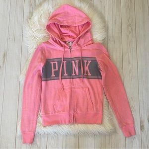 PINK VS Full Zip Hoodie Coral Pink